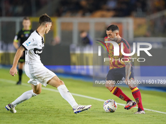 Tete Morente of US Lecce is in action during the Serie A match between Lecce and Parma in Lecce, Italy, on September 21, 2024. (