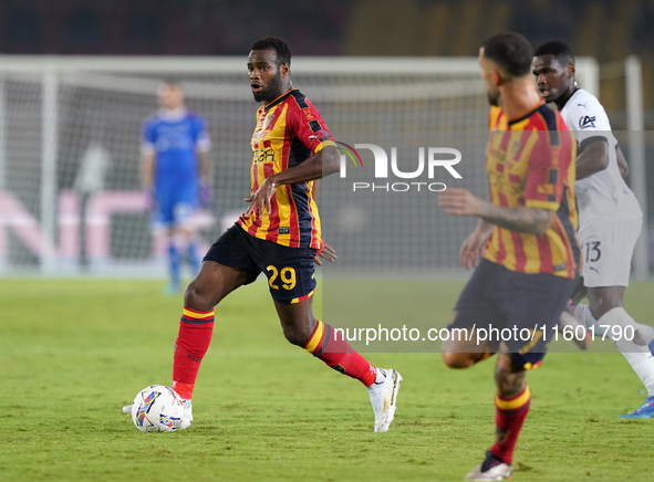 Lasagna Coulibaly of US Lecce is in action during the Serie A match between Lecce and Parma in Lecce, Italy, on September 21, 2024. 