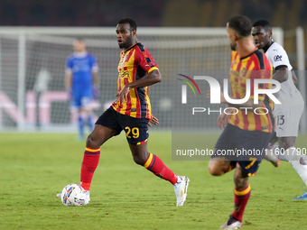 Lasagna Coulibaly of US Lecce is in action during the Serie A match between Lecce and Parma in Lecce, Italy, on September 21, 2024. (