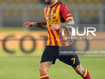 Tete Morente of US Lecce is in action during the Serie A match between Lecce and Parma in Lecce, Italy, on September 21, 2024. (