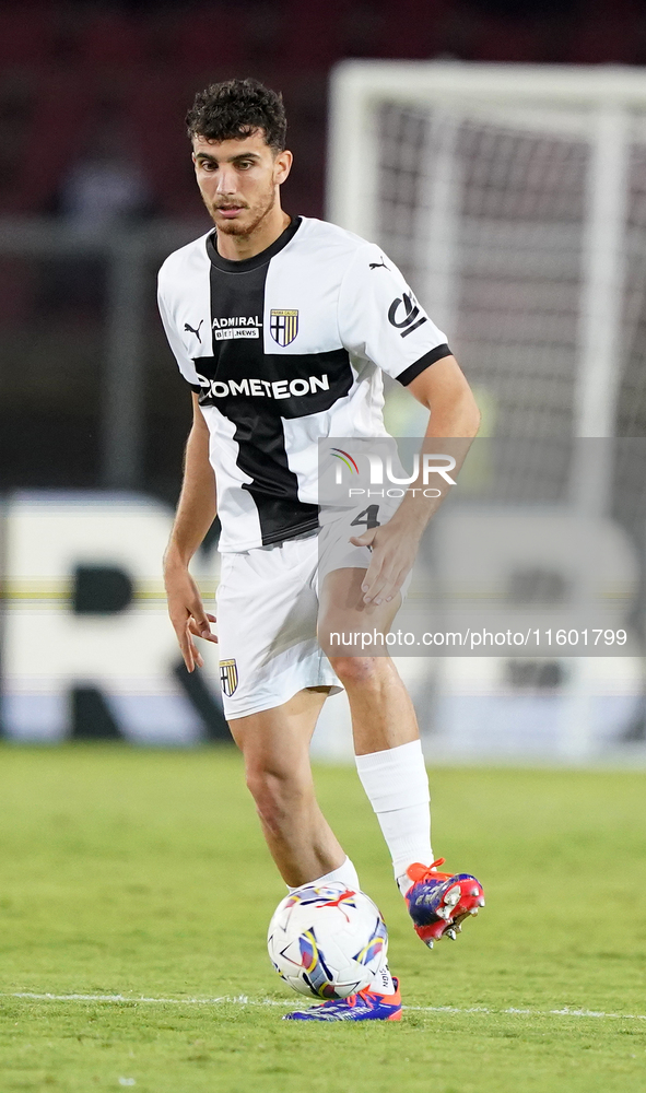 Botond Balogh of Parma Calcio is in action during the Serie A match between Lecce and Parma in Lecce, Italy, on September 21, 2024. 