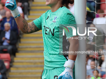 Shae Yanez of Crystal Palace Women gets beaten by Olga Ahtinen of Tottenham Hotspur Women during the Barclays FA Women's Super League soccer...