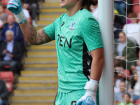 Shae Yanez of Crystal Palace Women gets beaten by Olga Ahtinen of Tottenham Hotspur Women during the Barclays FA Women's Super League soccer...