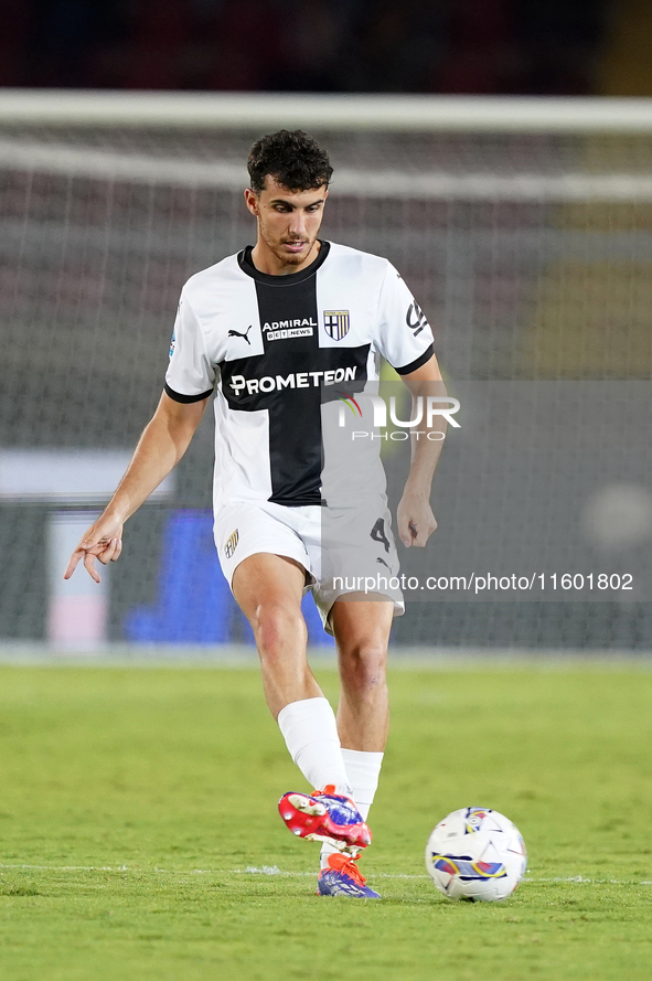 Valentin Mihaila of Parma Calcio is in action during the Serie A match between Lecce and Parma in Lecce, Italy, on September 21, 2024. 