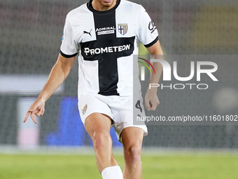 Valentin Mihaila of Parma Calcio is in action during the Serie A match between Lecce and Parma in Lecce, Italy, on September 21, 2024. (