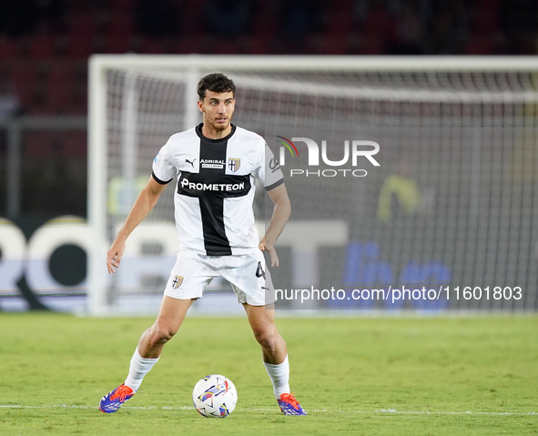 Botond Balogh of Parma Calcio is in action during the Serie A match between Lecce and Parma in Lecce, Italy, on September 21, 2024. 