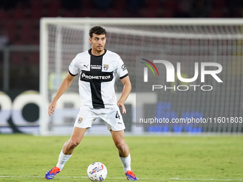 Botond Balogh of Parma Calcio is in action during the Serie A match between Lecce and Parma in Lecce, Italy, on September 21, 2024. (