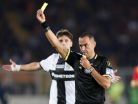 Referee Marco Guida officiates the Serie A match between Lecce and Parma in Lecce, Italy, on September 21, 2024. (