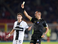 Referee Marco Guida officiates the Serie A match between Lecce and Parma in Lecce, Italy, on September 21, 2024. (