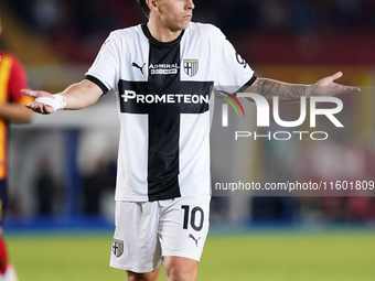 Adrian Bernabe of Parma Calcio is in action during the Serie A match between Lecce and Parma in Lecce, Italy, on September 21, 2024. (