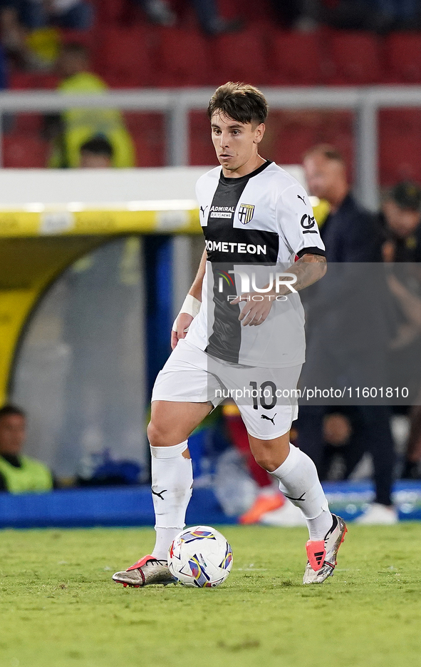 Adrian Bernabe of Parma Calcio is in action during the Serie A match between Lecce and Parma in Lecce, Italy, on September 21, 2024. 