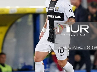 Adrian Bernabe of Parma Calcio is in action during the Serie A match between Lecce and Parma in Lecce, Italy, on September 21, 2024. (