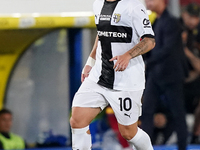 Adrian Bernabe of Parma Calcio is in action during the Serie A match between Lecce and Parma in Lecce, Italy, on September 21, 2024. (