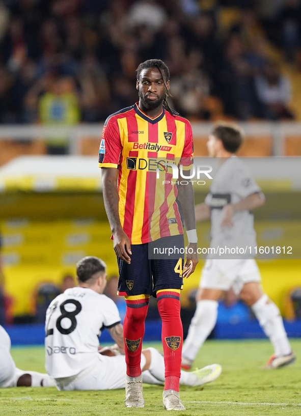 Kialonda Gaspar of US Lecce is in action during the Serie A match between Lecce and Parma in Lecce, Italy, on September 21, 2024. 