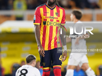 Kialonda Gaspar of US Lecce is in action during the Serie A match between Lecce and Parma in Lecce, Italy, on September 21, 2024. (