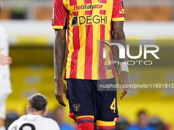 Kialonda Gaspar of US Lecce is in action during the Serie A match between Lecce and Parma in Lecce, Italy, on September 21, 2024. (