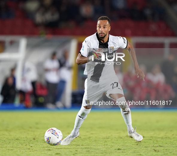 Hernani of Parma Calcio is in action during the Serie A match between Lecce and Parma in Lecce, Italy, on September 21, 2024. 