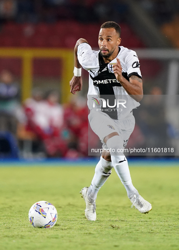 Hernani of Parma Calcio is in action during the Serie A match between Lecce and Parma in Lecce, Italy, on September 21, 2024. 