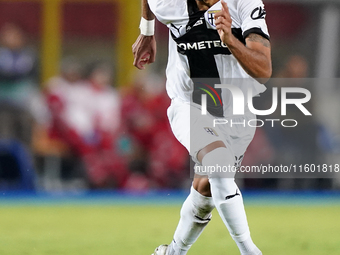 Hernani of Parma Calcio is in action during the Serie A match between Lecce and Parma in Lecce, Italy, on September 21, 2024. (