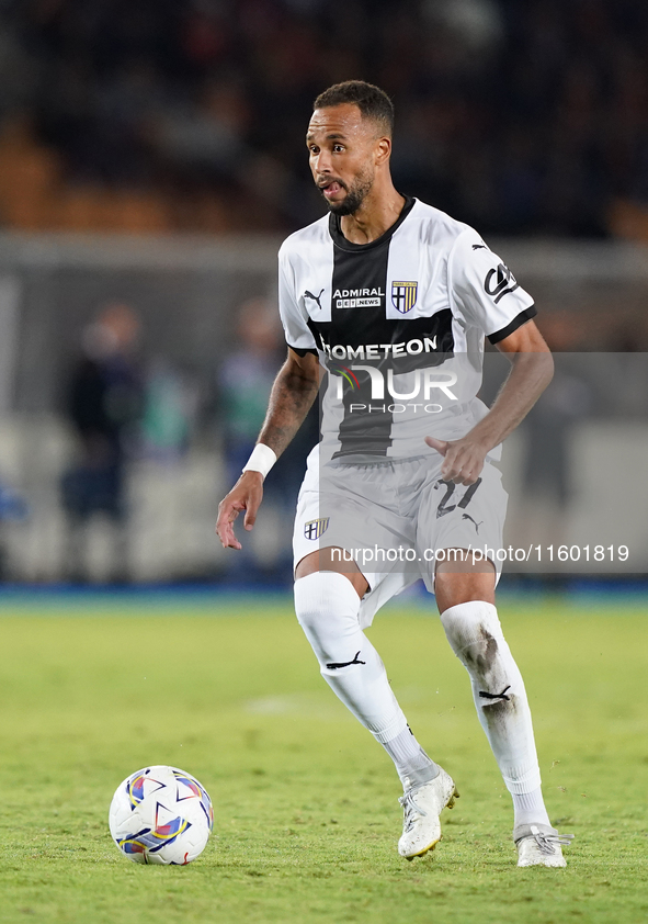 Hernani of Parma Calcio is in action during the Serie A match between Lecce and Parma in Lecce, Italy, on September 21, 2024. 