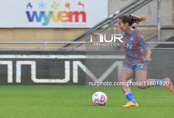 Indiah-Paige Riley of Crystal Palace Women is in action during the Barclays FA Women's Super League soccer match between Tottenham Hotspur W...