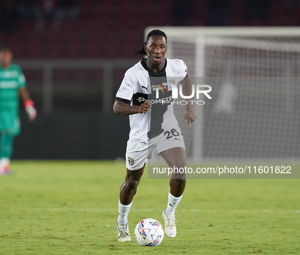 Woyo Coulibaly of Parma Calcio is in action during the Serie A match between Lecce and Parma in Lecce, Italy, on September 21, 2024. 