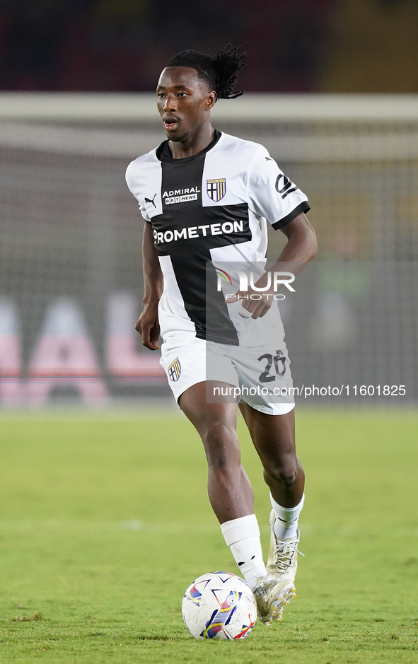 Woyo Coulibaly of Parma Calcio is in action during the Serie A match between Lecce and Parma in Lecce, Italy, on September 21, 2024. 