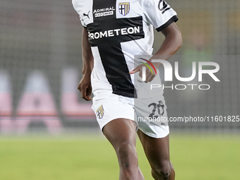 Woyo Coulibaly of Parma Calcio is in action during the Serie A match between Lecce and Parma in Lecce, Italy, on September 21, 2024. (