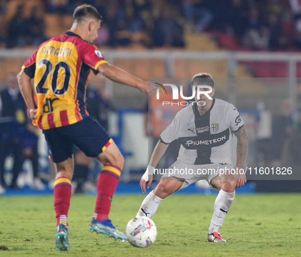 Adrian Bernabe of Parma Calcio is in action during the Serie A match between Lecce and Parma in Lecce, Italy, on September 21, 2024. 