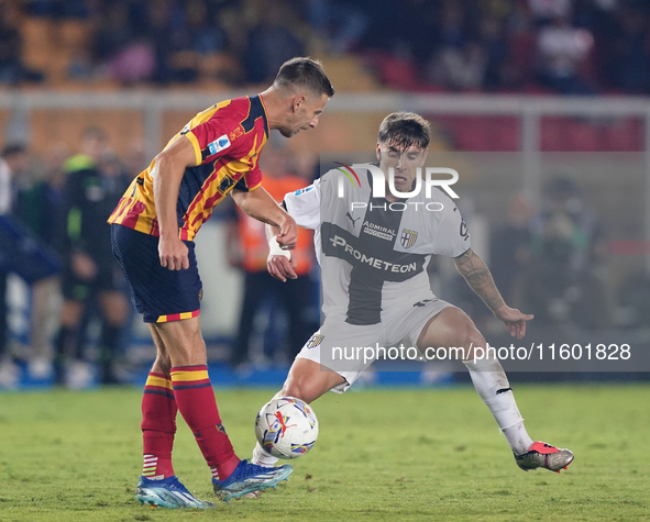 Adrian Bernabe of Parma Calcio is in action during the Serie A match between Lecce and Parma in Lecce, Italy, on September 21, 2024. 