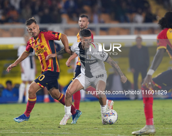 Dennis Man of Parma Calcio is in action during the Serie A match between Lecce and Parma in Lecce, Italy, on September 21, 2024. 