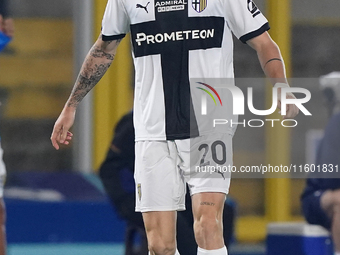 Antoine Hainaut of Parma Calcio is in action during the Serie A match between Lecce and Parma in Lecce, Italy, on September 21, 2024. (