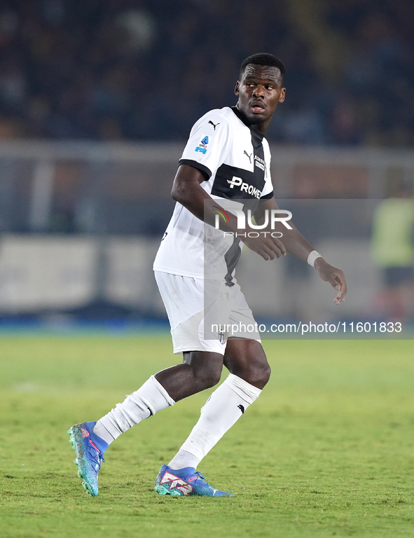 Ange-Yoan Bonny of Parma Calcio is in action during the Serie A match between Lecce and Parma in Lecce, Italy, on September 21, 2024. 