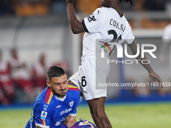 Wladimiro Falcone of US Lecce during the Serie A match between Lecce and Parma in Lecce, Italy, on September 21, 2024. (