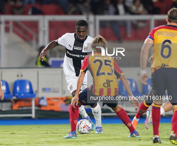 Woyo Coulibaly of Parma Calcio is in action during the Serie A match between Lecce and Parma in Lecce, Italy, on September 21, 2024. 