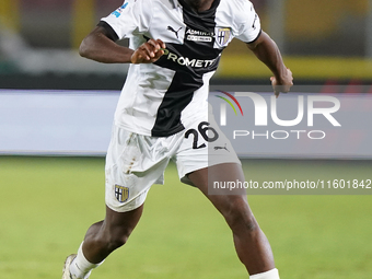 Woyo Coulibaly of Parma Calcio is in action during the Serie A match between Lecce and Parma in Lecce, Italy, on September 21, 2024. (