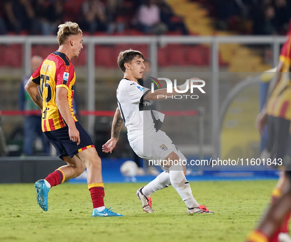 Adrian Bernabe of Parma Calcio is in action during the Serie A match between Lecce and Parma in Lecce, Italy, on September 21, 2024. 