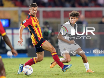 Anas Haj Mohamed of Parma Calcio is in action during the Serie A match between Lecce and Parma in Lecce, Italy, on September 21, 2024. (