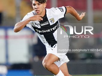 Anas Haj Mohamed of Parma Calcio is in action during the Serie A match between Lecce and Parma in Lecce, Italy, on September 21, 2024. (