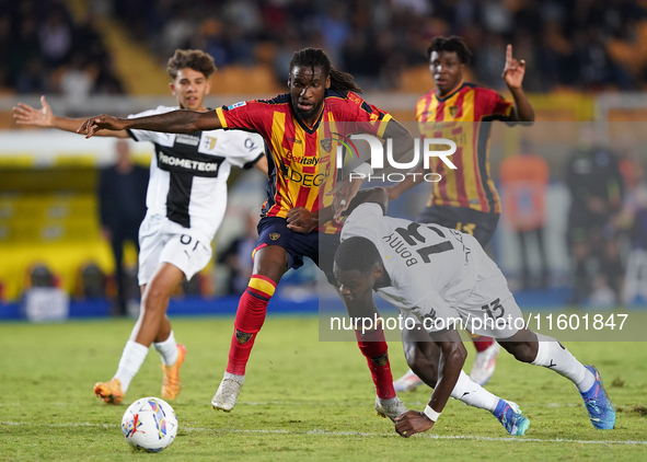 Kialonda Gaspar of US Lecce is in action during the Serie A match between Lecce and Parma in Lecce, Italy, on September 21, 2024. 