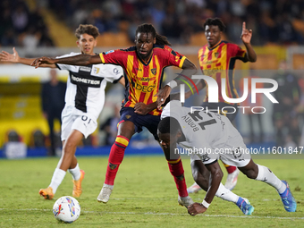 Kialonda Gaspar of US Lecce is in action during the Serie A match between Lecce and Parma in Lecce, Italy, on September 21, 2024. (