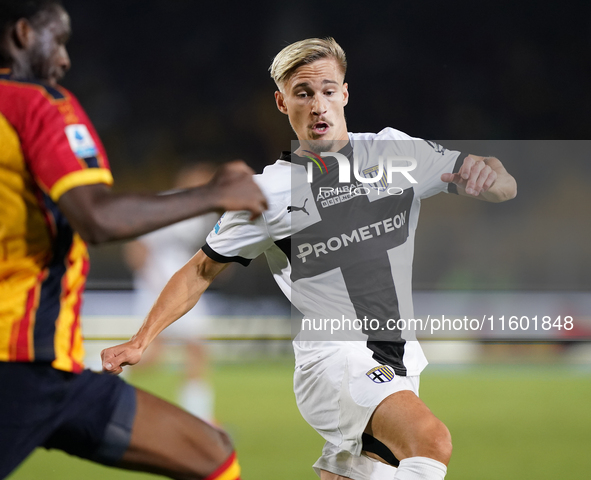 Pontus Almqvist of Parma Calcio is in action during the Serie A match between Lecce and Parma in Lecce, Italy, on September 21, 2024. 