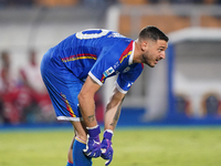 Wladimiro Falcone of US Lecce during the Serie A match between Lecce and Parma in Lecce, Italy, on September 21, 2024. (