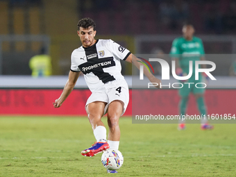 Botond Balogh of Parma Calcio is in action during the Serie A match between Lecce and Parma in Lecce, Italy, on September 21, 2024. (