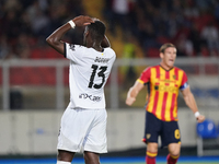 Ange-Yoan Bonny of Parma Calcio gestures during the Serie A match between Lecce and Parma in Lecce, Italy, on September 21, 2024. (