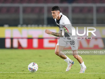 Dennis Man of Parma Calcio is in action during the Serie A match between Lecce and Parma in Lecce, Italy, on September 21, 2024. (