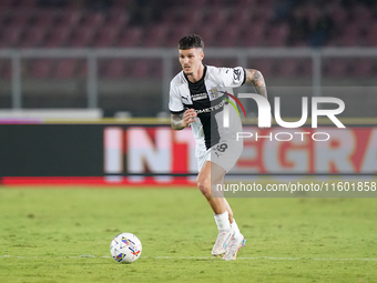 Dennis Man of Parma Calcio is in action during the Serie A match between Lecce and Parma in Lecce, Italy, on September 21, 2024. (