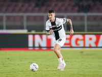 Dennis Man of Parma Calcio is in action during the Serie A match between Lecce and Parma in Lecce, Italy, on September 21, 2024. (