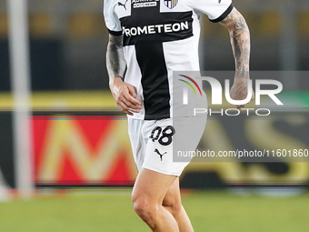 Dennis Man of Parma Calcio is in action during the Serie A match between Lecce and Parma in Lecce, Italy, on September 21, 2024. (