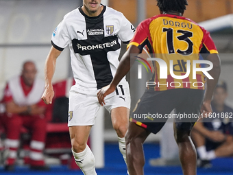 Pontus Almqvist of Parma Calcio is in action during the Serie A match between Lecce and Parma in Lecce, Italy, on September 21, 2024. (